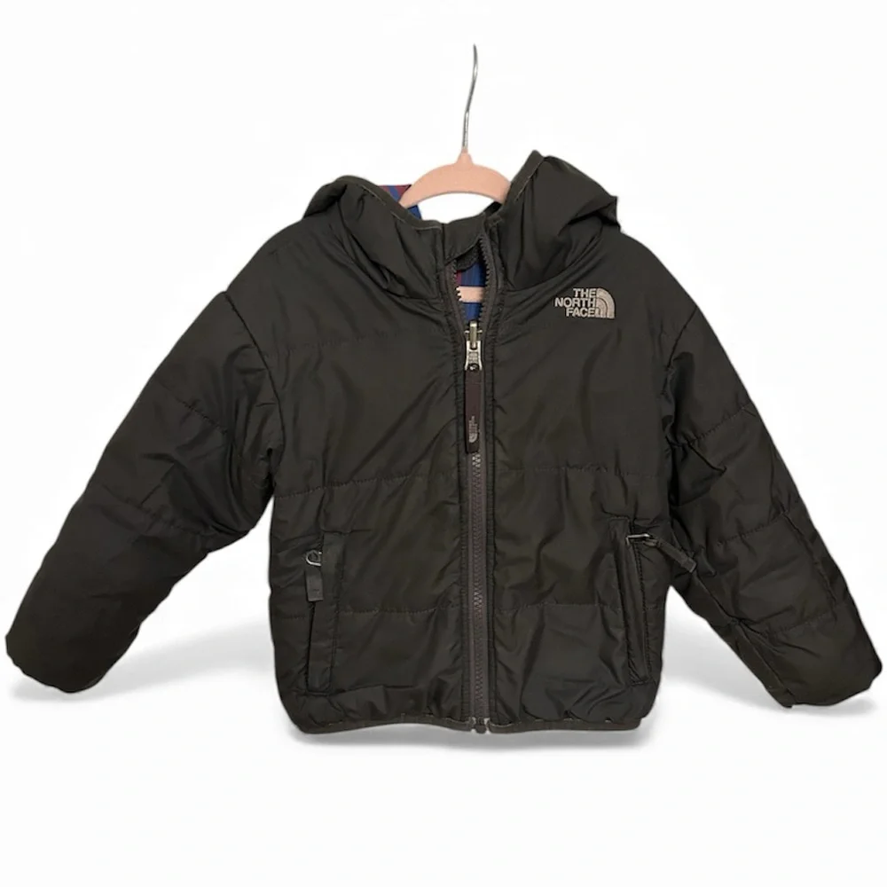 The North Face Blue and Red Checkered Reversible Jacket - Picture 3 of 9